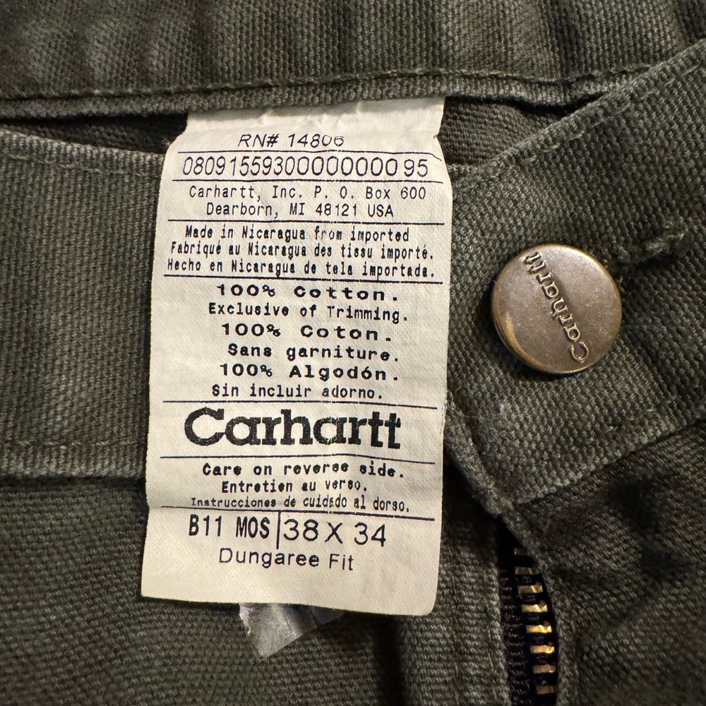 Carhartt B11-MOS 38x31 Green carpenter pants - Picture 9 of 9